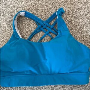 Blue Crisscross Sports Bra